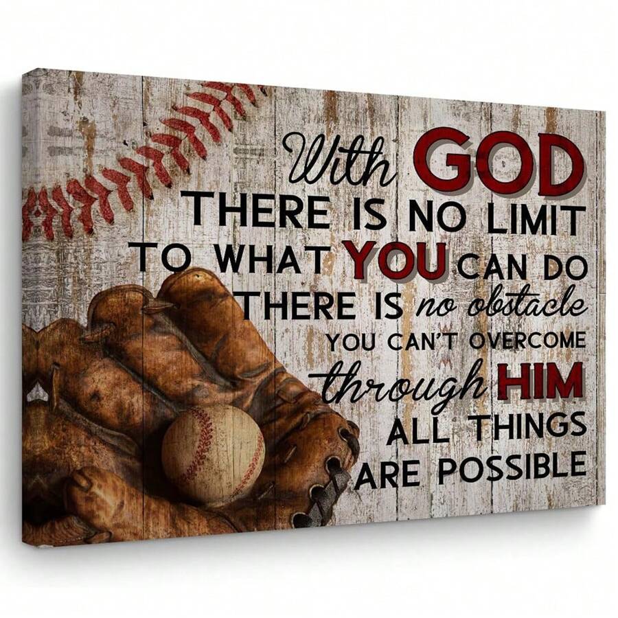 1PCS Baseball Gift With Frame Religious Baseball Canvas Wall Art Inspirational Boys Men's Room Country Style Poster Art Print Baseball Lovers Classroom Gym Home Farmhouse Bedroom Artwork Picture, Home Office Decoration, Suitable For Bedroom Living Room Dining Room Bathroom Study Kitchen Office Studio Apartment Hotel Coffee Shop Corridor Wall Decoration - Nhiều màu - Xem 1