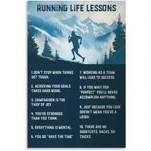 Framed-Poster Running Life Lessons Wall Art Dance Motivational Quote Poster Canvas Wall Art Posters Be Usde For Room Aesthetics And Decor Poster Decorative Painting Canvas Wall Art Living Room Posters Bedr High Quality,For New Year, Valentinc'S Day, Living Room, Bathroom, Bedroom, Kitchen
