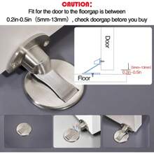 Floor Mount Magnet Door Stopper - Invisible Magnetic Door Stop, Magnets Door Stops Wall Prop Hold Open Doorstop, With 3M Adhesive No Drilling, For Home Office Bedroom Door Stop (Silver, 2pcs)