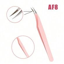 FADVAN Fadvan 1 Pc Eyelash Tweezers Extension Pink Stainless Steel Superhard Tweezers With Fiber Tips High Precision Anti-Static Tweezers