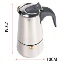 1PC 15*7CM/16.5*8CM/20*9CM/21*10CM Stainless Steel Mocha Coffee Pot Customizable Espresso Convenient Italian Mocha Pot Home Coffee Machine - Silver - View 10