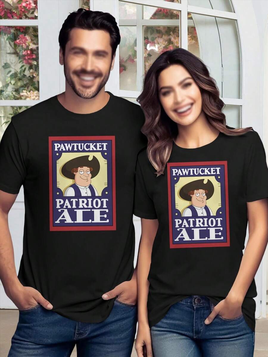 Valentine's Day Family Guy Pawtucket Patriot Ale T-Shirt For Women - Brian Stewie Meg Griffin - Black - View 1