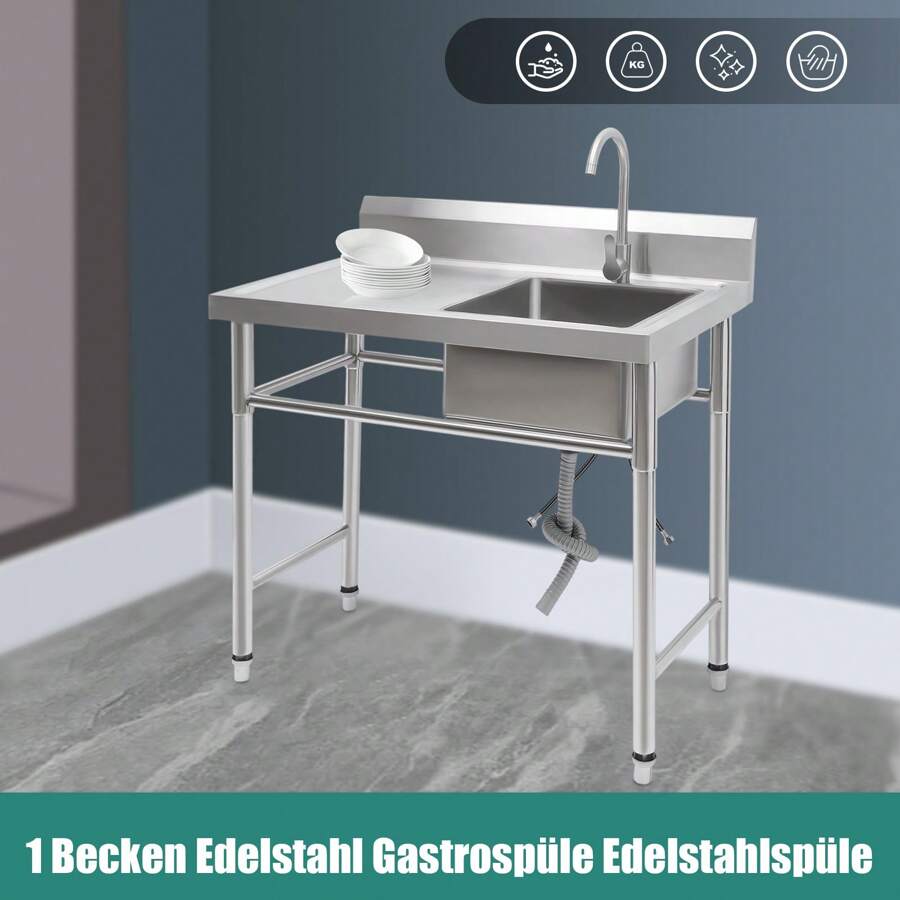 YUNRUX Kitchen Sinks - Silver - View 1