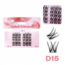 Fadvan 60pcs 5 Rows D 0.07 DIY D1-D29 Cluster Lash Segmented Extensions Invisible Natural Individual Eyelash Trilogy Foxed Large Capacity Mixed Tray Soft Lashes Supplies - Black - View 19