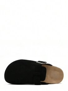 Plus Size Women's Simple Fashion Daily Casual Mule Slip-On Sliders - Black - View 3