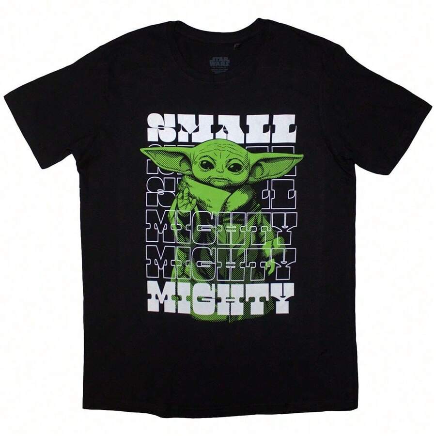 Official Movie T-Shirt |  Grogu Small & Mighty - 48-Hour Fast Shipping!  - Black - View 1