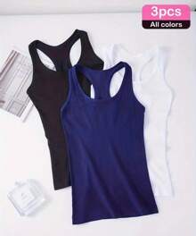 paquete de 3 blusas de tirantes - Azul Marino - Ver 2