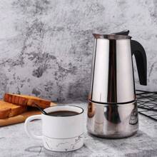 1PC 15*7CM/16.5*8CM/20*9CM/21*10CM Stainless Steel Mocha Coffee Pot Customizable Espresso Convenient Italian Mocha Pot Home Coffee Machine - Silver - View 3
