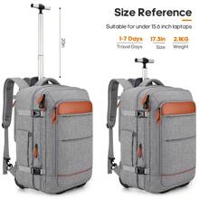 1PC UKEIN Rolling Backpack For Men And Women, Travel Backpack With Wheels, 17.3 Inch Carry-On Laptop Backpack With 4 Pocket Cubes For Business And Work, Large Capacity Rolling Backpack - 灰色 - 查看 3