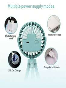 Mini Octopus Fan For Baby Stroller 3 Speed Adjustment 500mAh Office Room And Car - Teal Blue - View 7
