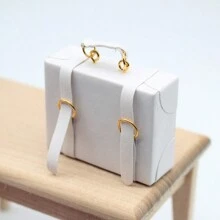 4 Colors Mini Suitcase, Mini Briefcase, Mini Handbag, Faux Leather Suitcase, Decorative Ornaments, Miniature Model, Dollhouse Accessories, Micro Landscape Decor, Photography Props, Pretend Play Toy