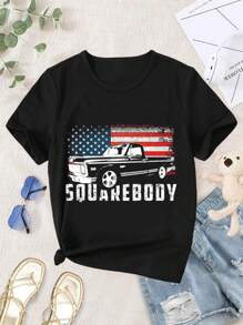 Valentine's Day Chevy C10 K5 Square Body (73-87) Classic American Pickup Truck T-Shirt For Women - Squarebody Classics Full Body Nation