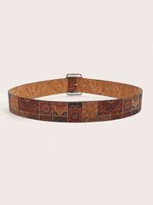 1 Pc BOHO Plus Size XXL Women's Waist Belt, Western Style Vintage Palace Random Floral Print Adjustable Waistband For Dress