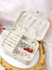 1pc Customized Name Jewelry Box,Bridesmaid Jewelry Box,Personalized Travel Jewelry Box,Leather Jewelry Travel Box,Travel Jewelry Case With Name - Multicolor - View 4