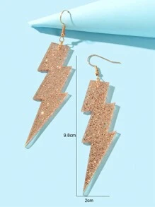 1 对时尚亮片装饰金色闪电闪亮亚克力吊坠耳环派对夜间外出珠宝