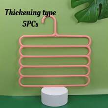 5/10pcs Multi-Functional 5-Layer Non-Slip Clothes Pants Hangers, Wardrobe Garment Rack, Scarf Organizer, Pants Hanger, Retail Display Shelf, Powder Coated, Plastic Material,Spring,Minimalist,Summer Tops - Multicolor - View 15