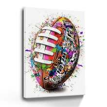 Framed Canvas Wall Art Poster A Football With Paint Splatters On It Canvas Painting Prints Poster Wall Art Decor For Living Room Bedroom Bathroom Kitchen Apartment Hotel, Modern Home Decoration