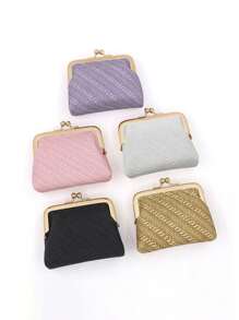 Portable Coin Pouch Clutch Bag, Vintage Multi-Color Multi-Function Metal Frame Storage Clip Bag, Earphone Bag, Lipstick Bag - Multicolor - View 5
