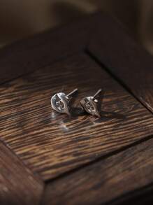 1 对可爱海洋动物海豚形状 925 纯银镀耳钉，小巧迷人海洋生物耳环，适合女士，表白礼物，适合日常佩戴和约会 - 純銀耳釘 - 查看 6