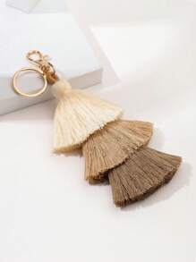 Boho 1pc Women's Bohemian Style Tassel Keychain, Gradient Keyring For Wallet, Backpack, Car Key, Handbag Decoration Accessory Gift Souvenir Car Accessories Bag Charm Backpack For School Cute Goth Y2k Halloween Accessories Teachers Day - Coffee Brown - View 2