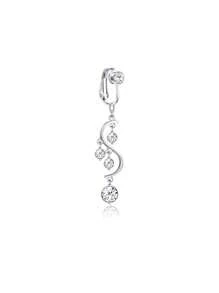 ORAZIO 1 Pieza de Piercing de Ombligo Falso para Mujer, Aros Falsos de Ombligo con Colgante, Joyas de Ombligo sin Perforación con Clip