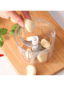 1Pc Electric Garlic Pounder Family Outdoor Party Mixer Three-Blade Mixing Is Safe, Stable And Fast Convenient And Quick To Clean, Easy To Carry Outdoor Appliances, Takes Up Little Space Suitable For Mixing Garlic, Peppers, Vegetables, Etc.