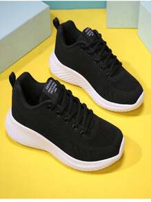 Women's Lace-Up Casual Sport Shoes, Knitted White Breathable Suitable For Outdoor Walking, Lightweight, Fashion Versatile Athletic Sneakers