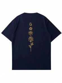 2025 Men's Summer Floral Print Crew Neck Short Sleeve Casual T-Shirt