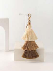 Boho 1pc Women's Bohemian Style Tassel Keychain, Gradient Keyring For Wallet, Backpack, Car Key, Handbag Decoration Accessory Gift Souvenir Car Accessories Bag Charm Backpack For School Cute Goth Y2k Halloween Accessories Teachers Day - Coffee Brown - View 7