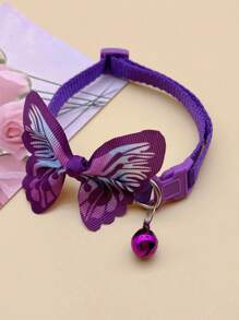 5pcs Bow-Knot Decor Pet Collar Butterfly Design Polyester Pet Collar Suitable For Cats And Small Dogs, Indoor/Outdoor Use