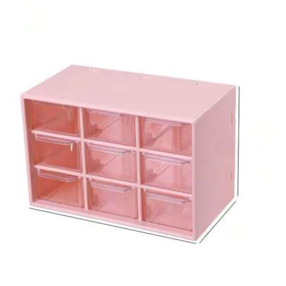 Mini Gaveteiro 9 Gavetas Organizador Transparente Para Joias/Papelaria/Maquiagem