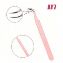 FADVAN Fadvan 1 Pc Eyelash Tweezers Extension Pink Stainless Steel Superhard Tweezers With Fiber Tips High Precision Anti-Static Tweezers