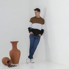 Bulusa Sweater, Men's Sweatshirt Coat, Men's Premium Standard. Spend The Winter With More Style And Elegance. - 棕色 - 查看 2