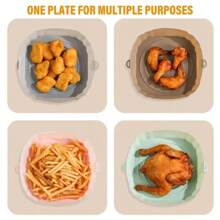 1Pcs Air Fryer Silicone Basket Silicone Mold Airfryer Oven Baking Tray Pizza Fried Chicken Basket Reusable Pan Liner Accessories