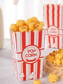10/24 hộp đựng thực phẩm sọc đỏ và trắng, hộp đựng khoai tây chiên, cốc đựng bỏng ngô, xô đựng bỏng ngô, đồ trang trí tiệc sinh nhật & hộp đựng đồ ăn nhẹ cho đêm xem phim gia đình, thích hợp cho hộp đựng thức ăn trưa, tiệm bánh, nhà hàng burger - Nhiều màu - Xem 1