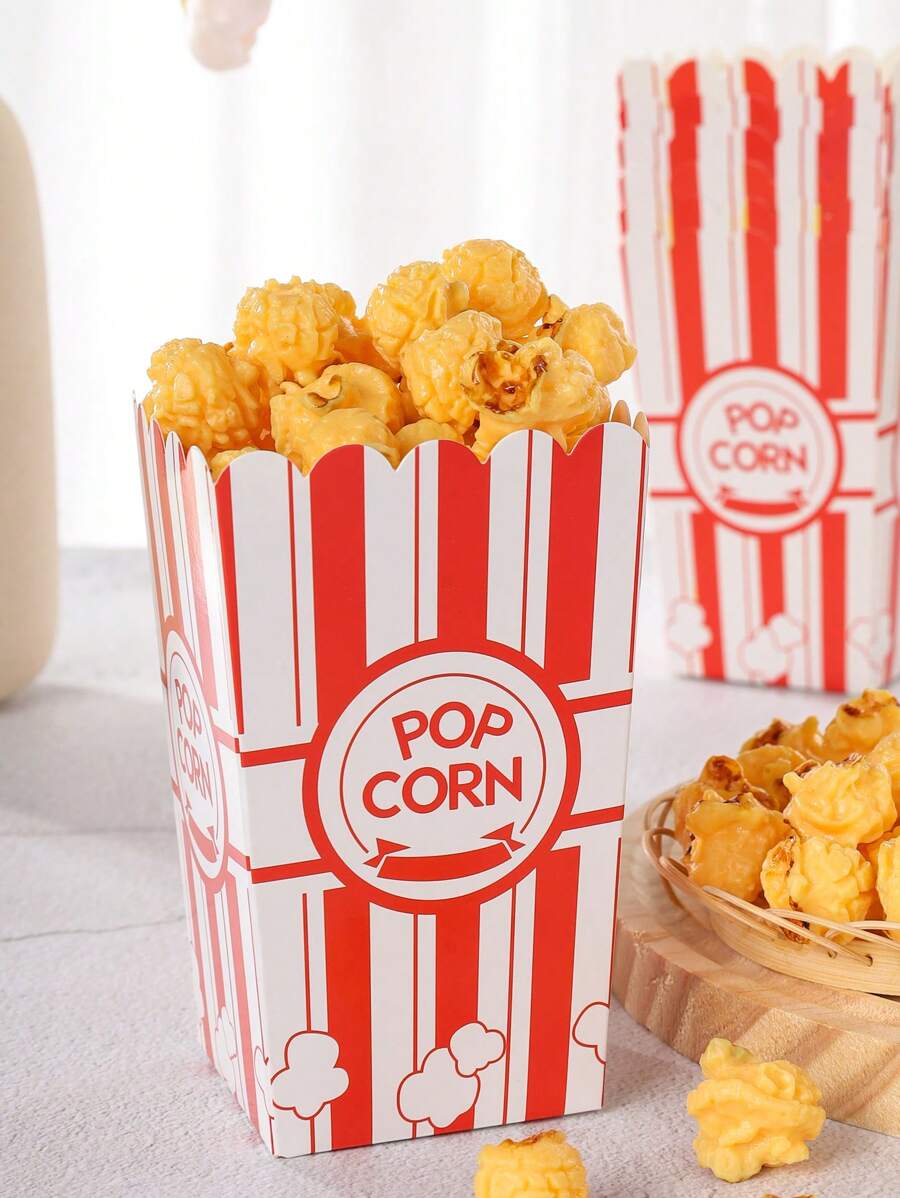 10/24 hộp đựng thực phẩm sọc đỏ và trắng, hộp đựng khoai tây chiên, cốc đựng bỏng ngô, xô đựng bỏng ngô, đồ trang trí tiệc sinh nhật & hộp đựng đồ ăn nhẹ cho đêm xem phim gia đình, thích hợp cho hộp đựng thức ăn trưa, tiệm bánh, nhà hàng burger - Nhiều màu - Xem 1