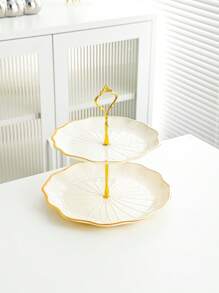 1pc Gold-Plated European Style 3-Tier Acrylic Fruit Stand, Afternoon Tea Tray, Living Room Fruit Plate, Dessert Cake Stand, Suitable For Family Gatherings, Parties, Weddings, Dining Table Decor, Ramadan - Gold - View 13