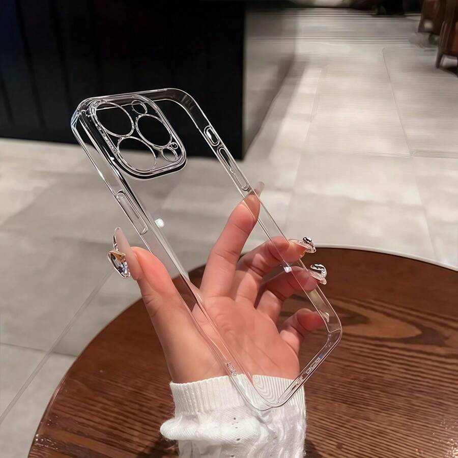 1pc Ultrathin Transparent Anti-Fall Soft Phone Case, Compatible With Iphone 16 Pro Max, 15, 14 Plus, 13, 12, 11 Protective Cover