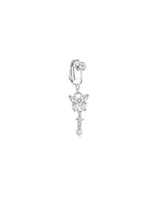 ORAZIO 1 Pieza de Piercing de Ombligo Falso para Mujer, Aros Falsos de Ombligo con Colgante, Joyas de Ombligo sin Perforación con Clip