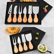 奶酪刀套装，木柄黄油涂抹器套装，适用于奶酪、冷黄油、果酱、蛋糕等厨房日常使用的黄油刀，婚礼和圣诞礼盒