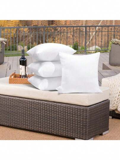 1pc White Pillow Insert, Full Size Renewable Fiber Filled Pillow Insert, Suitable For Bed, Sofa, Living Room, Bedroom, Office, Can Be Used As Decorative Pillow, Bed Pillow And Car Support Pillow.