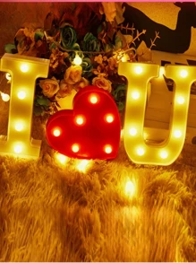 1 pieza Luz de decoración en forma de corazón romántico LED para propuesta sorpresa, lámpara de señal LED para decoración de fiesta, luz nocturna pequeña, adorno de exhibición para días festivos - luz cálida - Ver 3