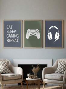 1PC Gaming Prints, Gamer Decor, Gamer Wall Art, Teen Room Prints, Boys Bedroom Decor, Gamer Art, Games Room Canvas Poster, Gamer Gift, Son Gifts Unframed