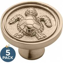 Seaside Cottage Turtle (5-Pack) Cabinet Knobs Champagne Bronze Drawer Knobs Kitchen Cabinet Knobs For Dresser Drawers Pulls And Knobs 1-7/16" Round Closet Knobs PBF656-CZ-B2 - 香檳古銅 - 查看 9