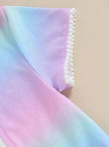 Kids Toddler Little Girl Cover Up Swimwear Towel Terry Swimsuit Wraps Zip Up Short Sleeve Ruffle Bathing Suit Hooded Robe Pool Beach Cover-Up Swimwear - 彩色 - 查看 4