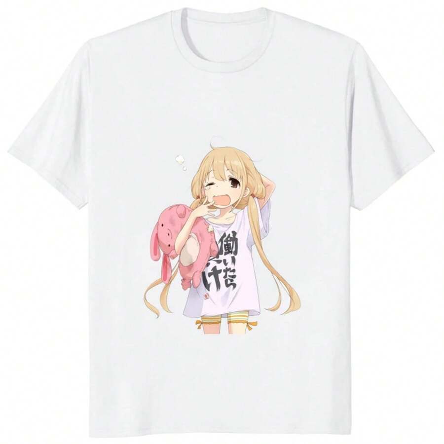 Cosplay Futaba Anzu Printed Kawaii THE IDOLM T-Shirt Japan Anime Character Breathing Man Clothing Streetwear Hipster Unisex Tees - 白色 - 查看 1