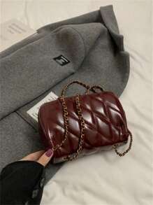 Dedoo Bolso cuadrado pequeño rojo de cadena para el hombro y cruzado para mujer, nueva colección Nanfeng Chio2n Fancheng Red Maple