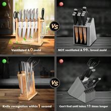 Kitchen Knife Set, Japanese Style Knife Set With Magnetic Block Holder, High Carbon Stainless Steel Sharp Knives Set For Kitchen, Ergonomic Handle And Sharpener, 14 PCS Black Dot