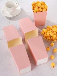 10/24pcs Pink Food Boxes, French Fries Boxes, Popcorn Cups, Popcorn Buckets, Birthday Party Decorations & Movie Night Snack Boxes, Suitable For Lunchbox, Bakery, Burger Restaurant - Baby Pink - View 4