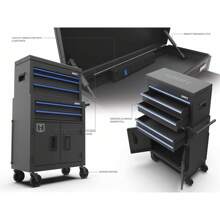 Hart 24-Inch Steel Chest Combo With Built-In Power Strip, 400 Lb Capacity - màu đen - Xem 5